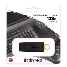 Memoria USB 128GB Kingston DataTraveler Exodia USB 3.2 Gen 1 - Con Tapa - Enganche para Llavero