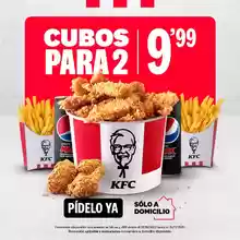 Menú Cubos para 2 por 9,99€ en pedidos a domicilio en KFC