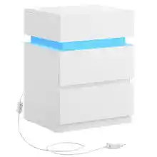 Mesita de noche LED con 3 cajones 35 x 40 x 55 cm