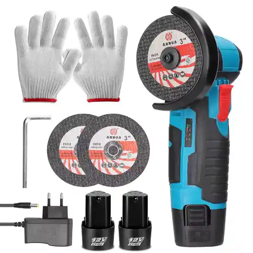 Mini Amoladora Angular 19.500RPM 12V + 1 batería + Accesorios
