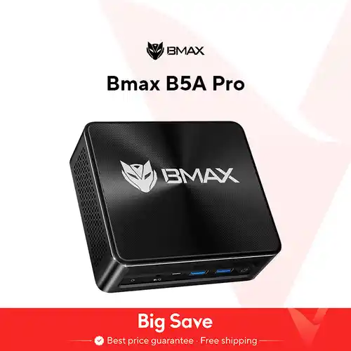 Mini PC BMAX B5A Pro (AMD Ryzen 7-5825U, 16GB RAM (soporte máximo 64GB), 512GB NVMe SSD, Windows 11)
