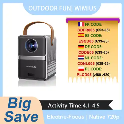 Mini Proyector portátil Wimius P61 WiFi 5G + BT 1080p