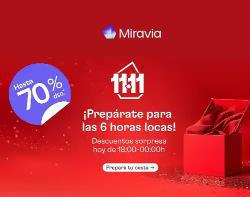 Miravia 11.11 OFERTAS FLASH + Nuevos CUPONES en las 6 horas locas! De 18:00 a 00:00h