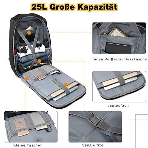 Mochila Antirrobo con USB para Portátil 17.3" 25 litros