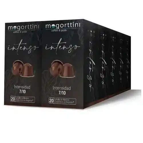 Mogorttini Café Intenso - 200 Cápsulas de Aluminio Compatibles con Nespresso