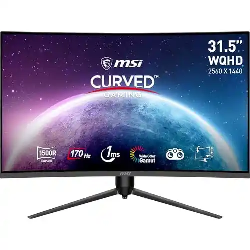 Monitor Curvo Gaming MSI G32CQ5P de 31.5" WQHD 170Hz