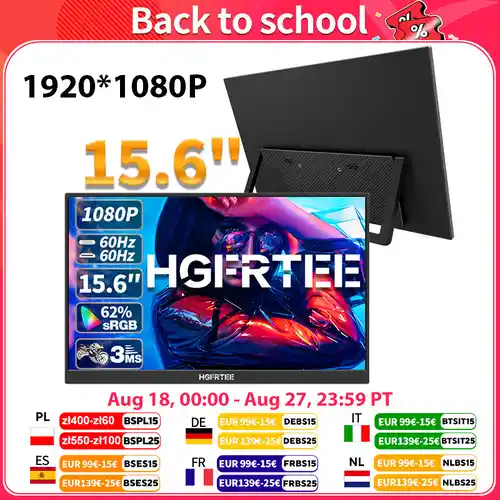 Monitor portátil 15,6" IPS Full HD