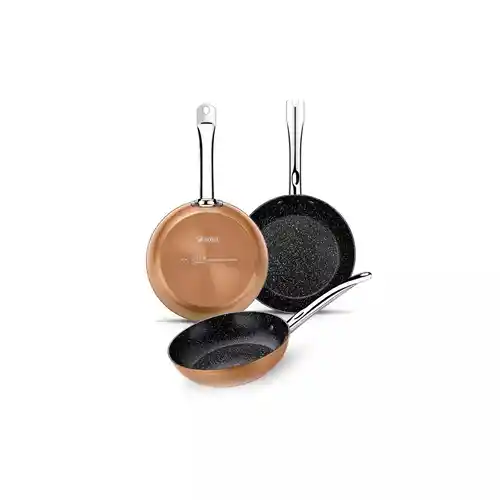 Monix Copper - Set 3 Sartenes, Lote 18, 22 y 26 cm