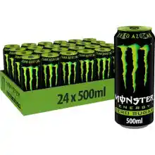 Monster Energy Green Zero Azúcar, Bebida Energética - Pack 24 latas de 500 ml