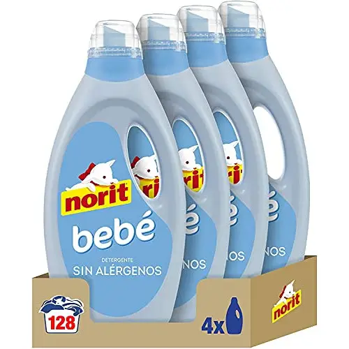NORIT Bebé - Detergente Líquido para Ropa de Bebé, Pieles Sensibles y Atópicas - Pack de 4 x1125 Mililitros