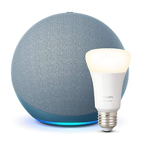 Nuevo Echo (4.ª generación), Azul grisáceo + Philips Hue White Bombilla&nbsp;LED E27
