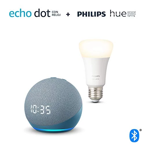 Nuevo Echo Dot 4.ª generación + Philips Hue Bombilla Inteligente E27