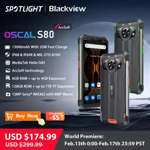 Oferta de lanzamiento! Smartphone Blackview Oscal S80 6GB/128GB