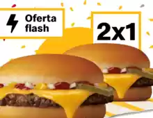 Oferta flash en McDonald's: 2x1 en hamburguesa Cheeseburger (oferta válida en pedidos en restaurante)