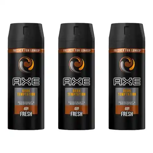 Oferta flash! Pack 3x desodorante AXE DARK TEMPTATION 48H Fresh Body Spray