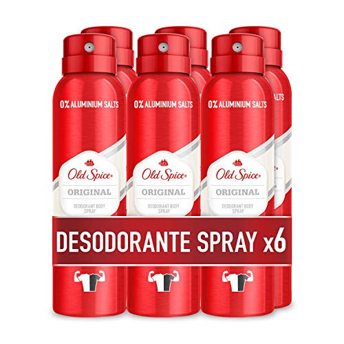 Old Spice Original Spray Corporal Desodorante Para Hombres 150 ml, Pack x 6