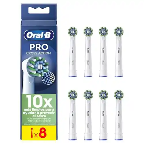 Oral-B Pro CrossAction Recambios para Cepillo de Dientes Eléctrico, Pack de 8 Cabezales