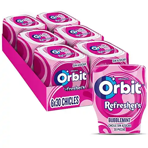 Pack 6x 30 chicles Orbit Refreshers Sin Azúcar Sabor Bubblemint