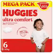 Pack 102 Pañales Huggies Ultra Comfort - Talla 6 (15-30 kg)