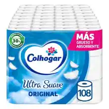 Pack 108 Rollos papel higiénico Colhogar Ultra suave