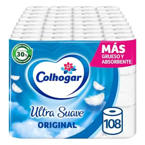 Pack 108 Rollos papel higiénico Colhogar Ultra suave