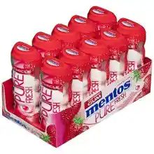 Pack 10x Chicles Mentos Pocket Fresa Sin Azúcar (30 gr.)