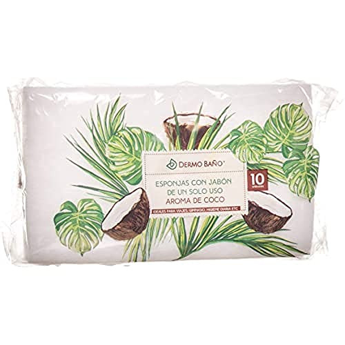 Pack 10x Esponjas de Baño desechables con aroma a coco