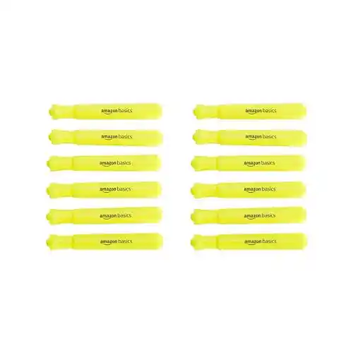 Pack 10x Subrayadores amarillo Amazon Basics