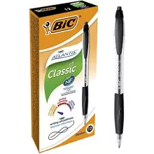 Pack 12 bolígrafos BIC Atlantis Classic Retráctiles punta media (1,0 mm) - Varios colores a elegir