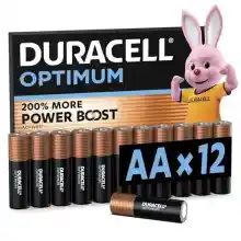 Pack 12 Pilas Alcalinas AA Duracell Optimum con Power Boost