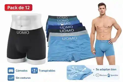 Pack 12x Boxers UOMO Licra Sin Costuras