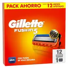 Pack 12x Recambios Cuchillas Afeitar Gillette Fusion5