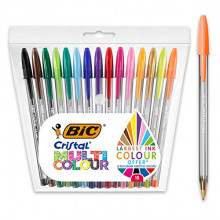 Pack 15 bolígrafos BIC Cristal Multicolour