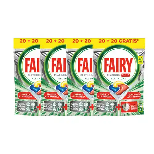 Pack 160 Cápsulas Fairy Platinum Plus all in one limón