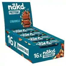 Pack 16x barritas proteicas Nakd Caramelo 100% Ingredientes Naturales Vegano