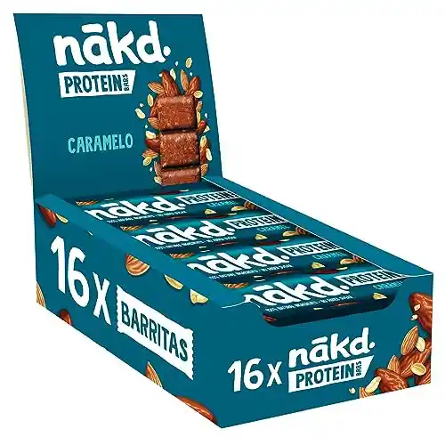 Pack 16x barritas proteicas Nakd Caramelo 100% Ingredientes Naturales Vegano