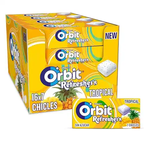 Pack 16x7 Chicles Orbit Refreshers Sin Azúcar Tropical