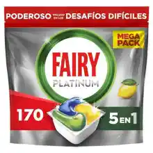 Pack 170x Cápsulas Lavavajillas Fairy Platinum Limón 5 en 1