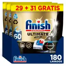 Pack 180 cápsulas Finish Powerball Ultimate Plus All In 1 para lavavjillas