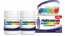 Pack 2 botes Multicentrum Hombre, Complemento Alimenticio Multivitaminas (60 Comprimidos)