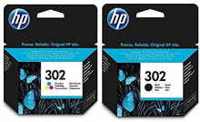 Pack 2 cartuchos de tinta HP 302 F6U65AE (negro y tricolor)