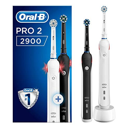 Pack 2 Cepillos Eléctricos Oral-B PRO 2 2900 con Tecnología De Braun