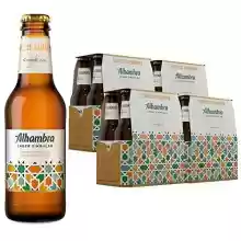 Pack 24 Botellines x 25 cl Alhambra Lager Singular Cerveza Refrescante Dorada