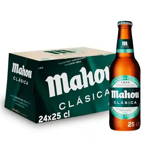 Pack 24x 25 cl Botellas de Cerveza Dorada Lager Mahou Clásica