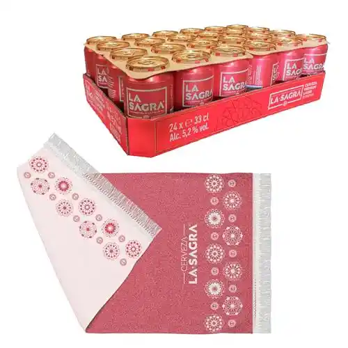 Pack 24x 330ml Cerveza La Sagra + Toalla Playa de regalo