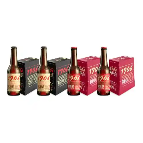Pack 24x Cervezas 1906 Combinado - 1906 Reserva Especial 33cl + 1906 Red Vintage 33cl