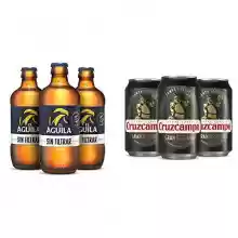Pack 24x cervezas El Aguila Sin Filtrar 33cl + 24x Cruzcampo Gran Reserva 33cl