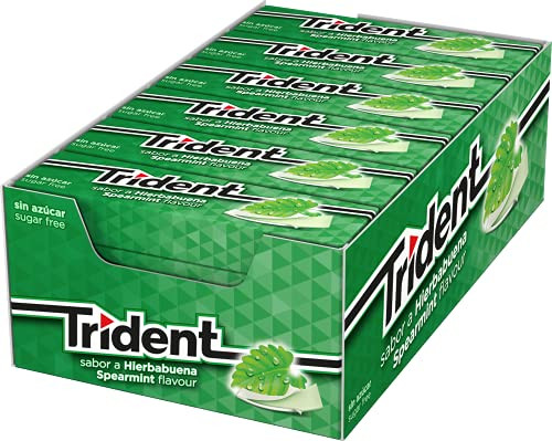 Pack 24x chicles Trident Fresh Stick sin Azúcar con Sabor a Hierbabuena