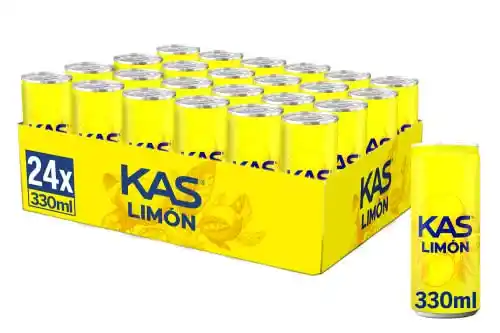 Pack 24x latas Kas limón Refresco bajo en calorías y sin azúcares añadidos