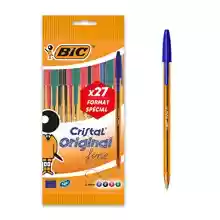 Pack 27 bolígrafos BIC Cristal Original Fine